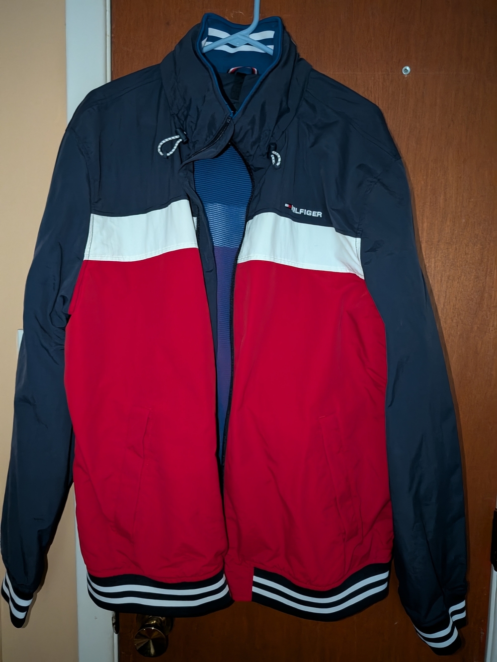 Tommy Hilfiger Red, White & Navy Colorblock Bomber Jacket